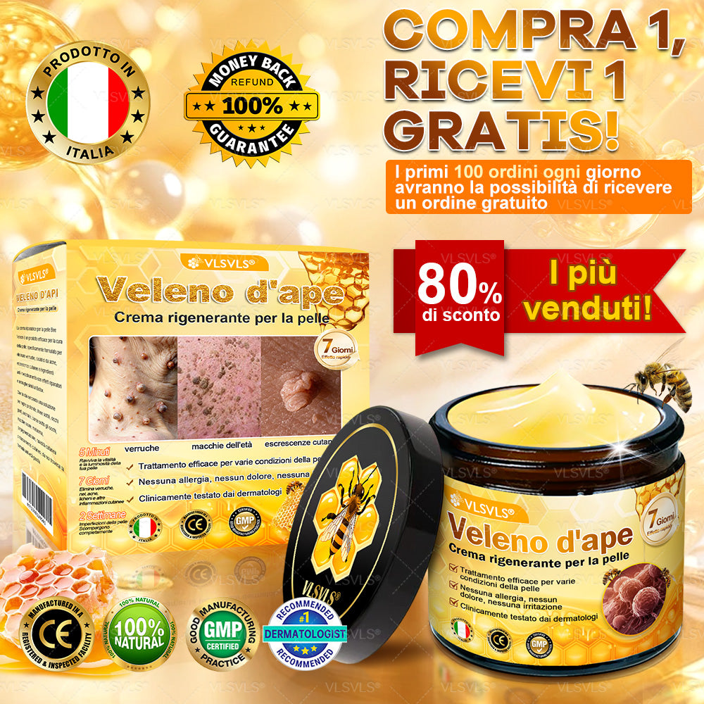 𝙑𝙇𝙎𝙑𝙇𝙎® VELENO D"API Crema rigenerante per la pelle – 🌸 Anti-age, Idratazione, Riparazione della pelle, Uniformità dell’incarnato, Trattamento per acne e macchie scure, Rimozione di verruche e nei, 𝐒𝐨𝐥𝐥𝐢𝐞𝐯𝐨 𝐝𝐚𝐥𝐥𝐚 𝐩𝐬𝐨𝐫𝐢𝐚𝐬𝐢