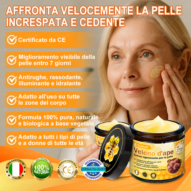 𝙑𝙇𝙎𝙑𝙇𝙎® VELENO D"API Crema rigenerante per la pelle – 🌸 Anti-age, Idratazione, Riparazione della pelle, Uniformità dell’incarnato, Trattamento per acne e macchie scure, Rimozione di verruche e nei, 𝐒𝐨𝐥𝐥𝐢𝐞𝐯𝐨 𝐝𝐚𝐥𝐥𝐚 𝐩𝐬𝐨𝐫𝐢𝐚𝐬𝐢